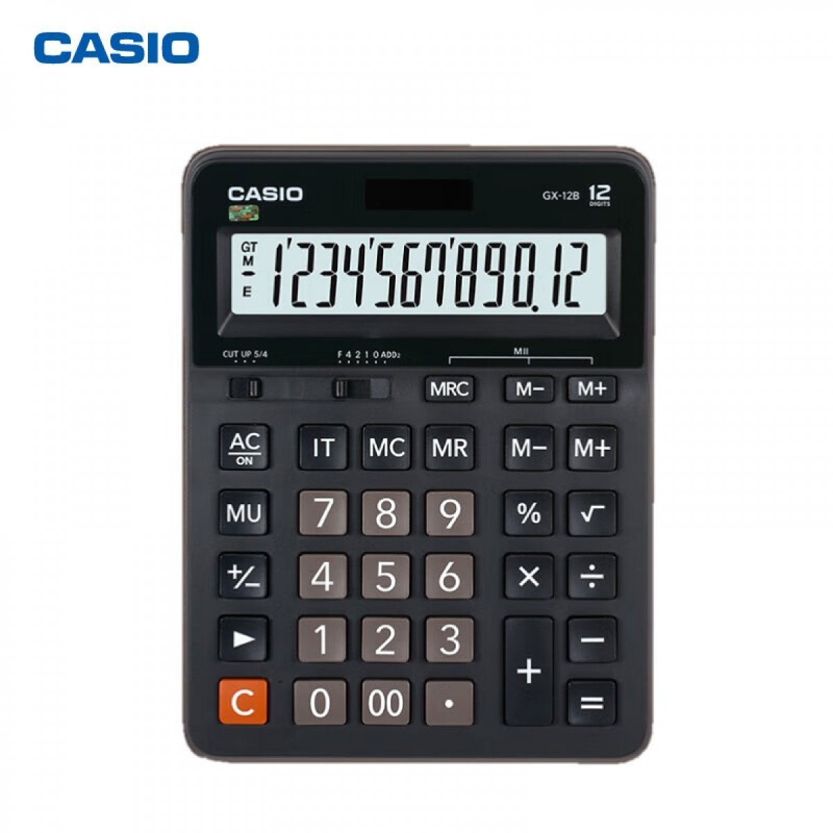 卡西欧（CASIO）商务计算器 办公用品台式商务办公计算器 金属面板塑料面板 经典款 GX-12B超大型12位塑料面板
