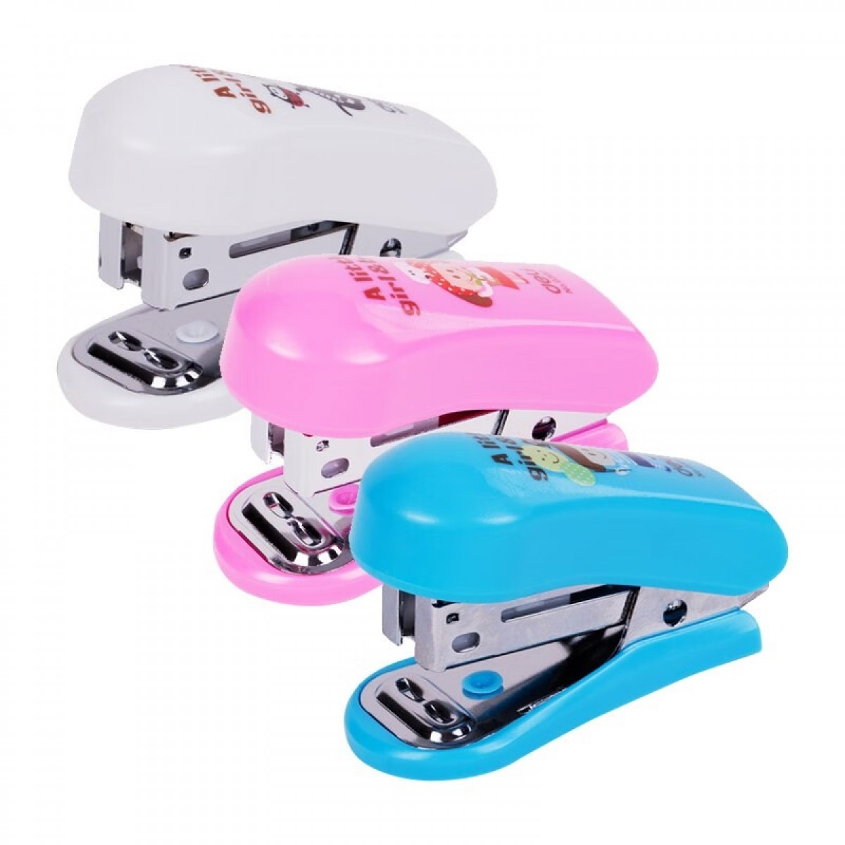 得力（deli）得力炫彩时尚订书机儿童学生糖果色订书器标准12号省力订书机迷你 0302颜色随机迷你款12号针