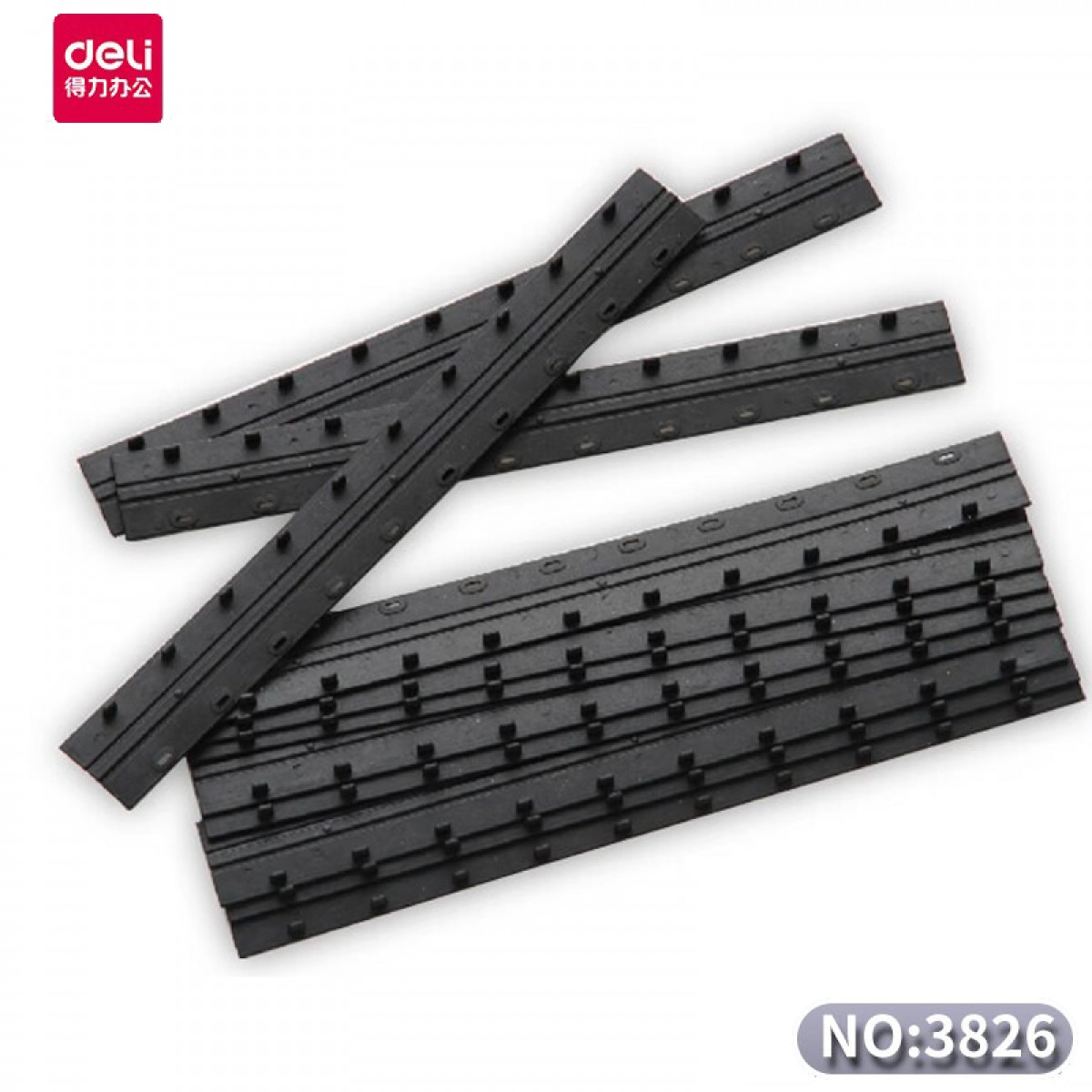 得力得力装订机夹条10孔/21孔装订 塑料夹条压边条装订厚度3mm到20mm 7.5mm3826夹条 10根散装 可订50页