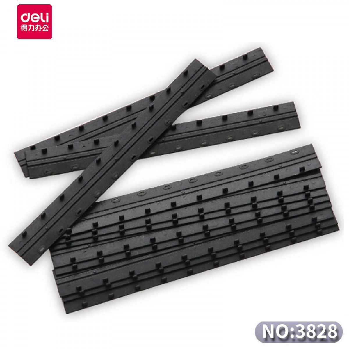 得力得力装订机夹条10孔/21孔装订 塑料夹条压边条装订厚度3mm到20mm 12.5mm3828夹条  10根散装 可订90页