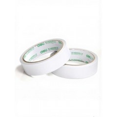 得力（deli） 高粘性棉纸双面胶带 强力双面胶高粘度薄款手工胶带两面强力胶透明胶 30403【2.4cm】单卷