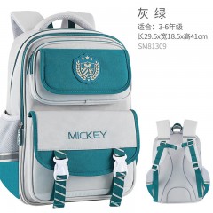 迪士尼减负儿童书包小学生男孩3到6年级轻便休闲双肩包 sm81309灰绿