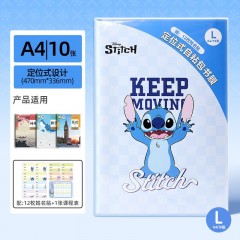 迪士尼（Disney）书皮包书皮自粘小学生文具书皮保护套a4透明防水防污书套16k定位式自粘包书膜25k 史迪奇A77085-WL大号