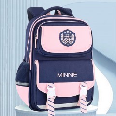 迪士尼减负儿童书包小学生男孩3到6年级轻便休闲双肩包 sm81309藏粉