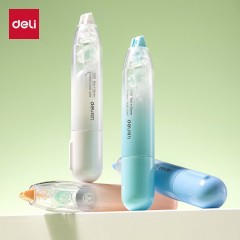 得力（deli）6米单支装旋转笔形修正带 旋转出芯保护笔头强覆盖力笔型持握省力涂改顺滑颜色随机发货5mmx6m