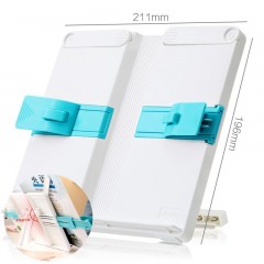 得力折叠阅读架可伸缩书架书立架看书支架书夹读书架矫姿架 【蓝白/不可升降】70531阅读架