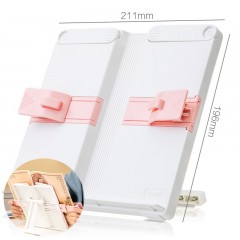 得力折叠阅读架可伸缩书架书立架看书支架书夹读书架矫姿架 【粉白/不可升降】70531阅读架