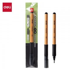 得力（deli）中楷秀丽笔毛笔勾线练字笔 黑色软头学生成人签字书法练习请柬笔 1支/袋 HW209-2