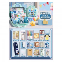 得力（deli）文具套装礼盒小学生儿童开学大礼包学习用品卷笔刀铅笔橡皮擦开学礼物考试奖励毕业奖品生日礼物 豪华 六一文具箱【低年级】女生