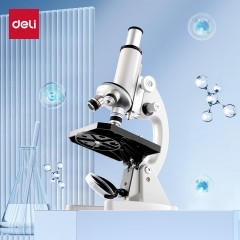 得力（deli）升级专业款50000倍生物光学显微镜初中生科学实验教材同步台式看细胞细菌手持高清开学文具