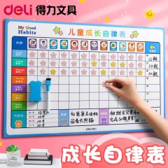 得力儿童成长自律表奖励墙贴磁力贴孩子积分卡小学生家用学习记录时间管理好习惯养成行为奖罚计划表幼 【升级款】160件套-王子蓝
