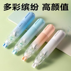 得力（deli）6米单支装旋转笔形修正带 旋转出芯保护笔头强覆盖力笔型持握省力涂改顺滑颜色随机发货5mmx6m