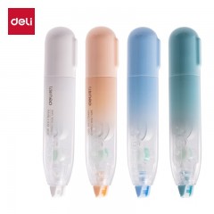 得力（deli）6米单支装旋转笔形修正带 旋转出芯保护笔头强覆盖力笔型持握省力涂改顺滑颜色随机发货5mmx6m