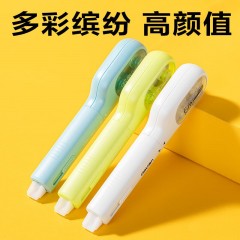 得力（deli）时尚笔型修正带 推动出芯可回收脱带/可替换芯 不易断创意笔形修正带/涂改带 5mmx6m 颜色随机