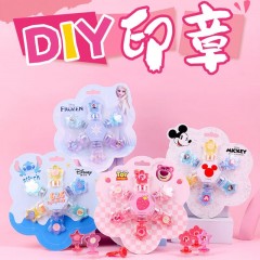 迪士尼（Disney）印章 儿童印章幼儿园小礼物可爱鼓励印章 教学奖励印章小印章 史迪奇【花形印章组-6个入】