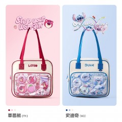 迪士尼（Disney）补习袋学生手提袋美术袋高颜值二次元痛包补课手提袋手提包单肩包大容量包包 史迪奇