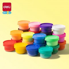 得力（deli）24色抗菌零甲醛超轻粘土按键开盖工具箱家校手提独立大杯装橡皮泥彩泥太空沙儿童开学文具