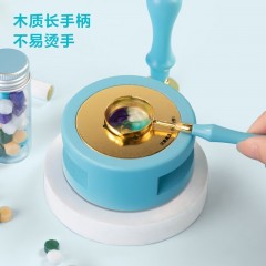 得力(deli)火漆印章套装印章礼物复古章头信封火漆印章手账蜡粒 【高档款】蓝色套装+【红尘画卷】蜡粒约250粒