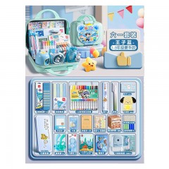得力（deli）文具套装礼盒小学生儿童开学大礼包学习用品卷笔刀铅笔橡皮擦开学礼物考试奖励毕业奖品生日礼物 豪华六一文具箱【低年级】男生