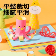 得力卡纸 硬纸a4手工硬卡纸彩色卡纸 小学生儿童幼儿园剪纸制作材料学生美术画画用 A4 12色 共48张 加厚180g