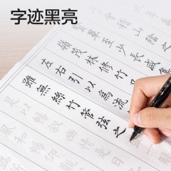 得力(deli)秀丽笔毛笔勾线练字笔 小楷中楷大楷极细软头学生成人签字书法练习请柬笔 黑色4支/盒 HW204