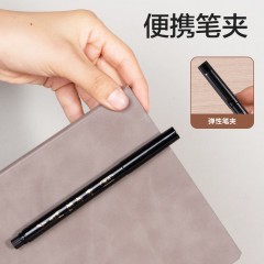 得力(deli)秀丽笔毛笔勾线练字笔 小楷中楷大楷极细软头学生成人签字书法练习请柬笔 黑色4支/盒 HW204