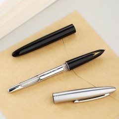 英雄（HERO）钢笔 329-2 中号老式仿金帽复古铱金笔墨水笔日常书写练字笔 黑色