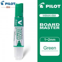 百乐（PILOT）白板笔大容量V直液式水性可擦易擦办公标记文具用品WBMAVBM-M粗杆 绿色单支