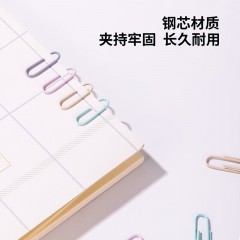 得力【三筒装】得力金属回形针0037办公加厚电镀表层曲别针彩色学生手工文具彩色工字钉大头针三针一钉 彩色回形针3盒装0038