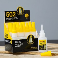 得力（deli）502强力胶水瞬间胶万能胶小支防水专用胶粘鞋补鞋快干木工木头塑料高粘度超强力速干模型透明 【防堵头大容量】20g*1支-53578