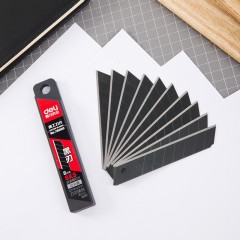 得力（deli）大号/小号壁纸刀墙纸刀片裁纸刀片切割刀片美工刀片快递刀工业用18mm9mm钛合金 50片【大号/防锈黑刃/60°】78000