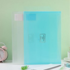 KOKUYO国誉A4文件袋防水双层口袋收纳袋 学生试卷资料票据袋 可爱淡彩曲奇柔光办公文件袋 透明 1个双层