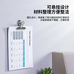 得力(deli)6只76mm中号圆形铁票夹 不锈钢票夹 资料整理夹票据夹文件夹子 6只/包 9521