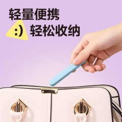 得力（deli）学生剪刀可伸缩便携式快递拆箱小号小型迷你旅行小剪刀开箱刀随身折叠迷你剪子安全多功能剪刀 【海盐蓝】便携剪刀-刀刃可藏 6096