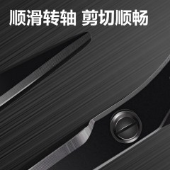 得力（deli）【超级爆款】175mm人机造型剪刀 黑刃防锈 家用生活剪子 学生剪纸刀 办公用品 蓝77790