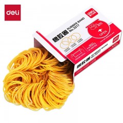 得力（deli）橡皮筋高弹力耐用牛皮筋乳胶圈强力黄皮筋办公用品扎菜工业办公用品 3217 100g-盒装橡胶圈