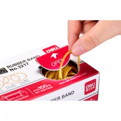 得力（deli）橡皮筋高弹力耐用牛皮筋乳胶圈强力黄皮筋办公用品扎菜工业办公用品 3217 100g-盒装橡胶圈