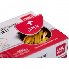 得力（deli）橡皮筋高弹力耐用牛皮筋乳胶圈强力黄皮筋办公用品扎菜工业办公用品 3217 100g-盒装橡胶圈