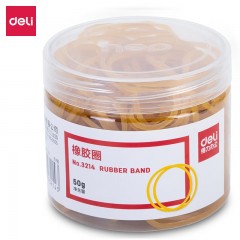 得力（deli）橡皮筋高弹力耐用牛皮筋乳胶圈强力黄皮筋办公用品扎菜工业办公用品 3214 100g-筒装橡胶圈