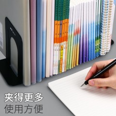晨光（M&G）金属铁书立办公学生整理书架黑色树影金属铁书立创意挡书板书立档 阅读架 ABS91706【小号 2片/付】黑色