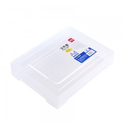 得力（deli）A4透明便携卡扣文件盒 塑料档案盒 资料盒 证件党建荣誉证书文件收纳盒 64mm厚度A4透明文件盒 天地盖 78930