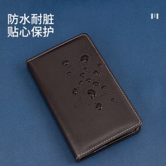 得力（deli）名片夹名片册大容量商务卡包证件包卡册火车票银行信用卡收纳男女名片办公用品 【双层皮质-黑色】可装180张名片
