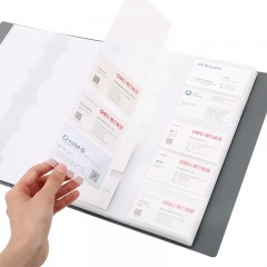 得力（deli）名片夹名片册大容量商务卡包证件包卡册火车票银行信用卡收纳男女名片办公用品 【商务活页-黑色】可装600张名片