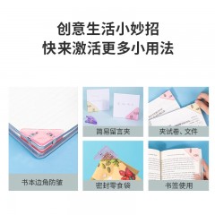 得力（deli）4只半透明三角夹 学生资料文件收纳 防翘边防卷边票夹 40页小号边角夹办公用品4只/卡混色QJ8530