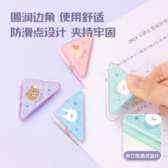 得力（deli）(deli)4只卡通三角夹 50页中号边角夹 学生票夹 资料文件收纳 防翘边防卷边 混色 4只/卡 TP533