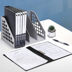 得力（deli）A4金属双强力夹硬文件夹 学生大容量试卷收纳资料夹诗朗诵签约夹板合同档案夹 【黑色】单强力夹丨单个装