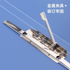 得力（deli）A4金属双强力夹硬文件夹 学生大容量试卷收纳资料夹诗朗诵签约夹板合同档案夹 【蓝色】双长押夹丨五个装