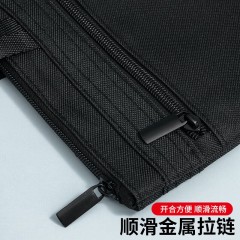 晨光（M&G）便携式公文包防水事务包商务公文拉链袋休闲时尚商务办公电脑包会议包 双层黑色-大容量