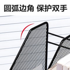 得力（deli）4联金属文件框学生文件置物架办公桌收纳置物架文件框书立架
