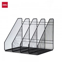 得力（deli）4联金属文件框学生文件置物架办公桌收纳置物架文件框书立架